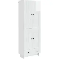 Syfax Schrankset 2 pcs Hochglanz Weiß 66 x 34,5 x 95 cm Holzwerkstoff