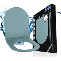 Wenko WC-Sitz Mod. Galati Blaugrau matt, aus Duroplast, Soft-Touch-Effekt