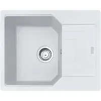 Franke Spüle URBAN UBG 611-62 in GLACIER mit Drehexcenterbedienung Edelstahl / Ausschnittmaß 600 x 480 mm R15 / Granitspüle