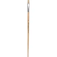 Creativ Company Holzpinsel Set - flache Borsten, langer Stiel, 12 Stück