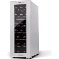 Klarstein Freistehender Weinkühlschrank 2 Zonen, Getränkekühlschrank Klein, Kleiner Weinschrank, Wein-Kühlschrank Klein mit Glastür, Indoor/Outdoor Flaschenkühlschrank, Wine Fridge, 18 Flaschen