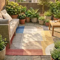 FRAAI Gartenteppich Abstrakt - Groovy Shapes Bunt 120x170 cm