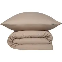 Schiesser Bettwäscheset Ella | Baumwollsatin | 2-teilig | Unifarben | 100% Baumwolle | Seidig glatt | YKK-Reißverschluss | 135x200 cm + 80x80 cm | Cappuccino