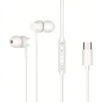 Conceptronic BRENDAN03W USB-C In-Ear-Headset, Kabelgebunden, Anrufe/Musik, 20 - 20000 Hz, 13 g, Kopfhörer, Weiß