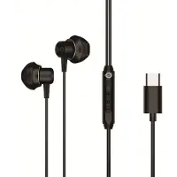 Conceptronic BRENDAN04B USB-C Ergonomisches Earbud-Headset, Kabelgebunden, Anrufe/Musik, 20 - 20000 Hz, 14 g, Kopfhörer, Schwarz