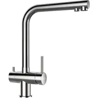 Schock Küchenarmatur "Vitus", silber (edelstahl massiv), B:22,5cm H:35cm Ø:3,5cm, Edelstahl, Armaturen, Küchenarmatur