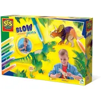 SES Creative 14284 Blow Airbrush Pens Dinos, Kreatives Malset aus Echtholz, Marker airbrush, 5 Jahr(e), Karton, Mehrfarbig
