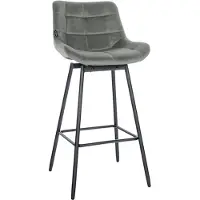 CLP Barhocker Weston schwenkbar Samt HBT: 105x49x56 cm grau Samt