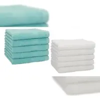 Betz 10 Stück Gästehandtücher PREMIUM 100% Baumwolle Gästetuch Set 30x50 cm ocean und weiß