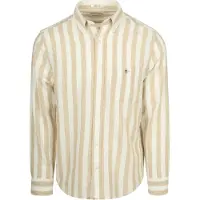 Gant Hemd Baumwolle Leinen Gestreift Beige