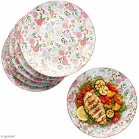 Ritzenhoff & Breker Ritzenhoff 6er Set Sweet Flower Speiseteller Ø27cm Porzellan Blumen Essteller