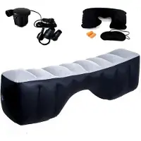 OEM Luftmatratze für SUVs und Autos, für Kinder und Erwachsene, Reisebett Kissen, Camping Luftbett, bequemes Schlafgefühl, opklappbar, für 2 Personen, blau-schwarz