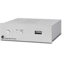 Pro-Ject Stream Box S2 ultra, Silber, 802.11b, 802.11g, Wi-Fi 4 (802.11n), USB Typ-A, Mini-USB B, 105 mm, 105 mm, 37 mm