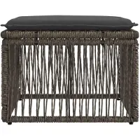 vidaXL Fußhocker Grau Poly-Rattan
