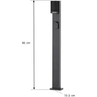 LINDBY Enerio Wegeleuchte, Höhe 80 cm, GU10, schwarz, Steckdose, Aluminium - , Enerio, dimmbar, Schwarz, Aluminium, Modern