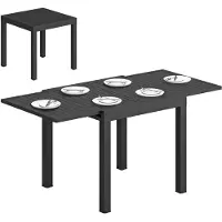 Outsunny Gartentisch Ausziehbarer 80/160 x 80 cm Aluminium Esstisch 4-6 Personen