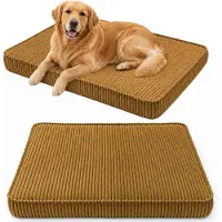 FORTISLINE HUNDEBETT HUNDEKISSEN HUNDEMATTE CORD XL 120x80 CM Honiggelb