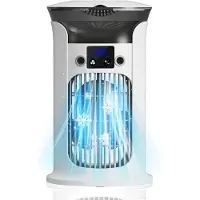 Dopwii Tragbarer Mini Luftkühler, USB Verdunstungskühler mit 7 Farben LED, 880ml Wassertank, leise für Schlafzimmer, Büro & Camping