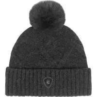 Cavallo Mütze RIA black melange Strick mit Bommel Sportswear HW 25, Größe:Stück