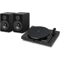 Pro-Ject Juke Box E1 + Speaker Box 5E OM5e High Gloss Piano Black Plattenspieler-Kit