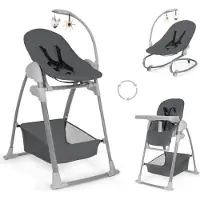 Hauck Sit N Relax 3in1, Multifunktions-Hochstuhl, Gepolsterter Sitz, Grau, Einfarbig, 5-Punkt, 15 kg