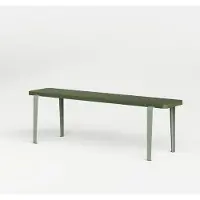 TIPTOE - LOU Bank, 140 x 30 cm, Buche olivgrün (RAL 6003) / eucalyptus grau