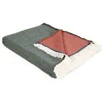Eskimo Wolldecke Lily 140x200 cm | grün-terracotta - grün;rot