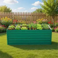 Xdovet Hochbeet mit offenem Boden Gartenbeet Pflanzbeet für Gemüse, Blumen, Terrasse und Garten 190 x 90 x 64 cm Grün