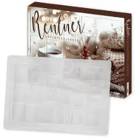 Itenga Adventskalender Rentner Teetasse Rohling ungefüllt zum Selberfüllen -50x35x4,6cm