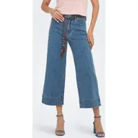 ONLY High-waist-Jeans "ONLMADISON HW BELT WD CRP DNM GUA165NOOS" Materialmix, High Waist, verkürzte Länge