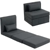HOMCOM Bodensessel 2-in-1 Klappbar Schlafsofa mit Kordoptik für Wohnzimmer