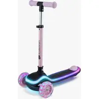 Kinderkraft RAKET UP – 2-in-1 Roller mit Sitz, LED & RGB-Räder, höhenverstellbar, klappbar, Kinderroller, Rosa