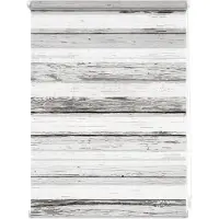 Lichtblick Duo Rollo Klemmfix, ohne Bohren, blickdicht, Bretter-Vintage Weiß Grau, 70 cm x 150 cm (B x L)