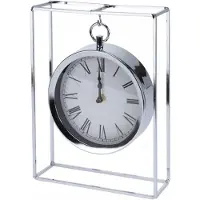 Koopman Moderner Wanduhren Metall Silber Hängend 18,8x25 cm, leises Uhrwerk, gut ablesbar