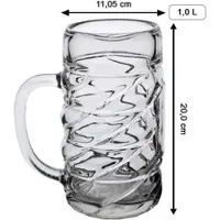 Luxentu Maßkrug Diamond 1,0 l mit Eichung - Spielerstammtisch