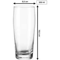Luxentu Willi Becher Bierglas Helles-Glas 0,5 l mit Eichung - Spielerstammtisch
