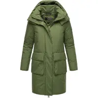 MARIKOO Damen Winterjacke mit Magnetverschluss & Kapuze – Nanami