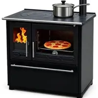 Plamen EEK A+ Küchenofen Holzherd 850 schwarz, rechte Version - 8 kW Dauerbrandherd