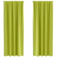 vidaXL Verdunkelungs-Vorhänge mit Ringen 2 pcs Grün 245 x 140 cm