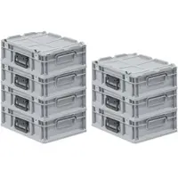 Proregal 7x Eurobox NextGen Portable | HxBxT 13,5x30x40cm | 11 Liter | Eurobehälter, Transportbox, Transportbehälter, Stapelbehälter