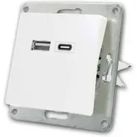 McPower FLAIR USB Ladedose Weiß USB A&C ohne Rahmen