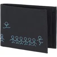 OXMOX Geldbörse New Cryptan RFID Protect Pocketbörse Jumping Jack 2.0 Print Cyan Black schwarz