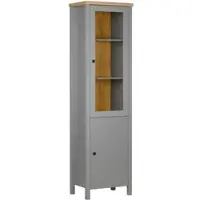 Homestyle4u Vitrine Highboard Kommode Wohnzimmerschrank Holz Grau