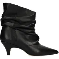 Manfield Schwarze Slouchy Boots aus Leder | Größe 39