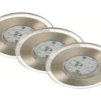 Briloner LED Einbauleuchten in Matt-nickel 3er-Set | IP44 4,5W 470LM 3000K Ø8CM