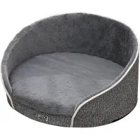 Dear Darling DD-02 Orthopädisches Luxus Hundebett / Katzenbett / Katzenkorb - Gr. M Farbe Anthrazit - gelenkschonend mit Memory Schaum, waschbarem Bezug und grabverhalten-fördernder Matratze