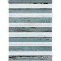 Lichtblick Duo Rollo Klemmfix, ohne Bohren, blickdicht, Bretter-Vintage Petrol, 60 cm x 150 cm (B x L)