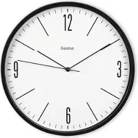 Hama Wanduhr Wanduhr "Elegante", Schwarz, geräuscharm
