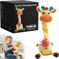 HARD-ER Plüsch Giraffe für Kinder mit Musik, Tanz und Wortwiederholung, weiches Geschenkspielzeug für kleine Kinder