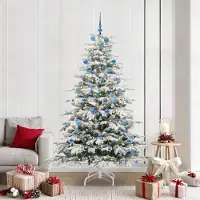 vidaXL Hochwertigen Möbel Künstlicher klappbarer Weihnachtsbaum Weiß 210 cm PE und PVC - 3569920